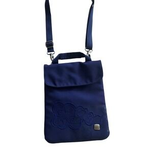 Haiku Bag Navy Blue Cloud Embroidery Crossbody Messenger Bag